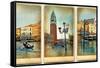 Beautiful Romantic Venice- Retro Cards-Maugli-l-Framed Stretched Canvas