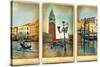 Beautiful Romantic Venice- Retro Cards-Maugli-l-Stretched Canvas