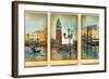 Beautiful Romantic Venice- Retro Cards-Maugli-l-Framed Art Print