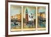 Beautiful Romantic Venice- Retro Cards-Maugli-l-Framed Art Print