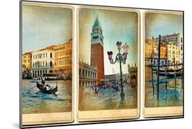Beautiful Romantic Venice- Retro Cards-Maugli-l-Mounted Art Print
