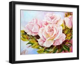 Beautiful Roses, Oil Painting on Canvas-Valenty-Framed Art Print