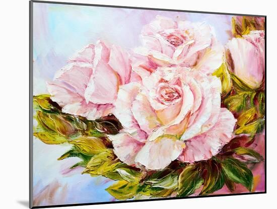 Beautiful Roses, Oil Painting on Canvas-Valenty-Mounted Art Print