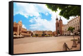 Beautiful Saint Mary's Basilica and Rynek Glowny-SerrNovik-Framed Stretched Canvas