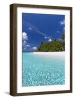 Beautiful sandy beach, lagoon and palm trees, The Maldives, Indian Ocean-Sakis Papadopoulos-Framed Photographic Print