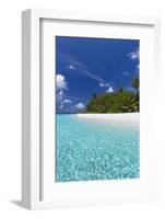 Beautiful sandy beach, lagoon and palm trees, The Maldives, Indian Ocean-Sakis Papadopoulos-Framed Photographic Print