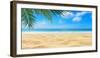 Beautiful Sandy Beach with Blur Sky and Tree Summer-logo_man-Framed Photographic Print