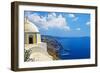 Beautiful Santorini - Caldera View with Small Church-Maugli-l-Framed Photographic Print