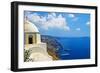 Beautiful Santorini - Caldera View with Small Church-Maugli-l-Framed Photographic Print