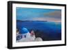 Beautiful Santorini Sunset in Oia Greece-Markus Bleichner-Framed Art Print