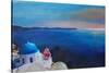 Beautiful Santorini Sunset in Oia Greece-Markus Bleichner-Stretched Canvas