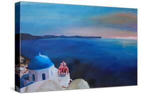 Beautiful Santorini Sunset in Oia Greece-Markus Bleichner-Stretched Canvas