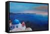 Beautiful Santorini Sunset in Oia Greece-Markus Bleichner-Framed Stretched Canvas