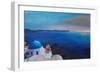 Beautiful Santorini Sunset in Oia Greece-Markus Bleichner-Framed Premium Giclee Print