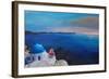 Beautiful Santorini Sunset in Oia Greece-Markus Bleichner-Framed Art Print