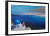 Beautiful Santorini Sunset in Oia Greece-Markus Bleichner-Framed Art Print