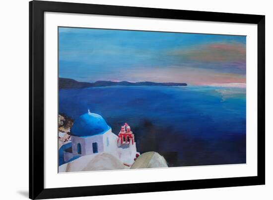 Beautiful Santorini Sunset in Oia Greece-Markus Bleichner-Framed Art Print
