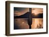 Beautiful Scenic Landscape with Saguaro Cactus Mountains and Sun Ray Flare.-BCFC-Framed Photographic Print