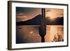 Beautiful Scenic Landscape with Saguaro Cactus Mountains and Sun Ray Flare.-BCFC-Framed Photographic Print