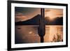 Beautiful Scenic Landscape with Saguaro Cactus Mountains and Sun Ray Flare.-BCFC-Framed Photographic Print