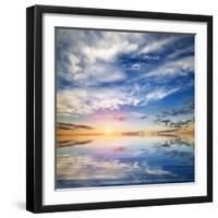 Beautiful Seascape. Deep Blue Sky at Sunny Day. Sky Background-Oleh Honcharenko-Framed Photographic Print