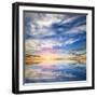 Beautiful Seascape. Deep Blue Sky at Sunny Day. Sky Background-Oleh Honcharenko-Framed Photographic Print