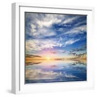 Beautiful Seascape. Deep Blue Sky at Sunny Day. Sky Background-Oleh Honcharenko-Framed Photographic Print