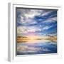 Beautiful Seascape. Deep Blue Sky at Sunny Day. Sky Background-Oleh Honcharenko-Framed Photographic Print