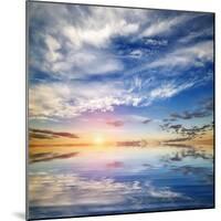 Beautiful Seascape. Deep Blue Sky at Sunny Day. Sky Background-Oleh Honcharenko-Mounted Photographic Print