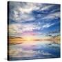 Beautiful Seascape. Deep Blue Sky at Sunny Day. Sky Background-Oleh Honcharenko-Stretched Canvas