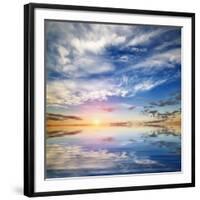 Beautiful Seascape. Deep Blue Sky at Sunny Day. Sky Background-Oleh Honcharenko-Framed Photographic Print