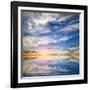 Beautiful Seascape. Deep Blue Sky at Sunny Day. Sky Background-Oleh Honcharenko-Framed Photographic Print