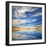 Beautiful Seascape. Deep Blue Sky at Sunny Day. Sky Background-Oleh Honcharenko-Framed Photographic Print