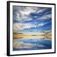 Beautiful Seascape. Deep Blue Sky at Sunny Day. Sky Background-Oleh Honcharenko-Framed Photographic Print