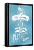 Beautiful Seaside View Poster. With Typography-Melindula-Framed Stretched Canvas