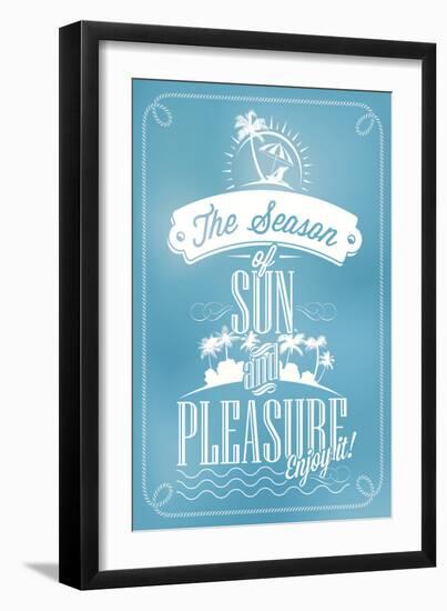 Beautiful Seaside View Poster. With Typography-Melindula-Framed Art Print