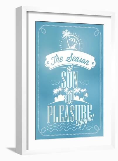 Beautiful Seaside View Poster. With Typography-Melindula-Framed Art Print