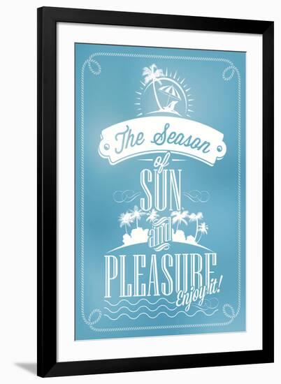 Beautiful Seaside View Poster. With Typography-Melindula-Framed Art Print