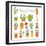 Beautiful Set of Hand Drawn Houseplants-Olillia-Framed Art Print