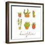 Beautiful Set of Hand Drawn Houseplants-Olillia-Framed Art Print