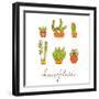 Beautiful Set of Hand Drawn Houseplants-Olillia-Framed Art Print