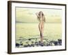 Beautiful Sexy Blonde Stands on the Seashore at Sunrise-George Mayer-Framed Photographic Print