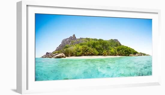 Beautiful Seychelles Tropical Beach Panoramatic View at La Digue Island-Jakub Gojda-Framed Photographic Print