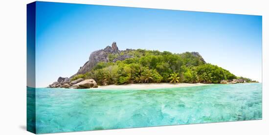 Beautiful Seychelles Tropical Beach Panoramatic View at La Digue Island-Jakub Gojda-Stretched Canvas