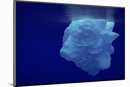 Beautiful Shot of Sea Ice from under the Surface of the Ocean out in the Deep Blue Sea with Beautif-Nickped-Mounted Photographic Print