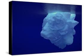 Beautiful Shot of Sea Ice from under the Surface of the Ocean out in the Deep Blue Sea with Beautif-Nickped-Stretched Canvas