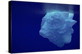 Beautiful Shot of Sea Ice from under the Surface of the Ocean out in the Deep Blue Sea with Beautif-Nickped-Stretched Canvas