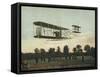 Beautiful Shot of Wilbur Wright Making a Demonstration Flight at Auvours-null-Framed Stretched Canvas