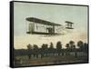 Beautiful Shot of Wilbur Wright Making a Demonstration Flight at Auvours-null-Framed Stretched Canvas