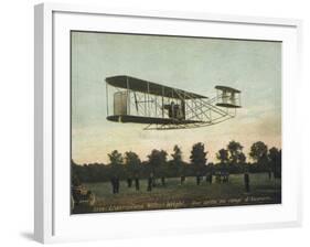 Beautiful Shot of Wilbur Wright Making a Demonstration Flight at Auvours-null-Framed Photographic Print